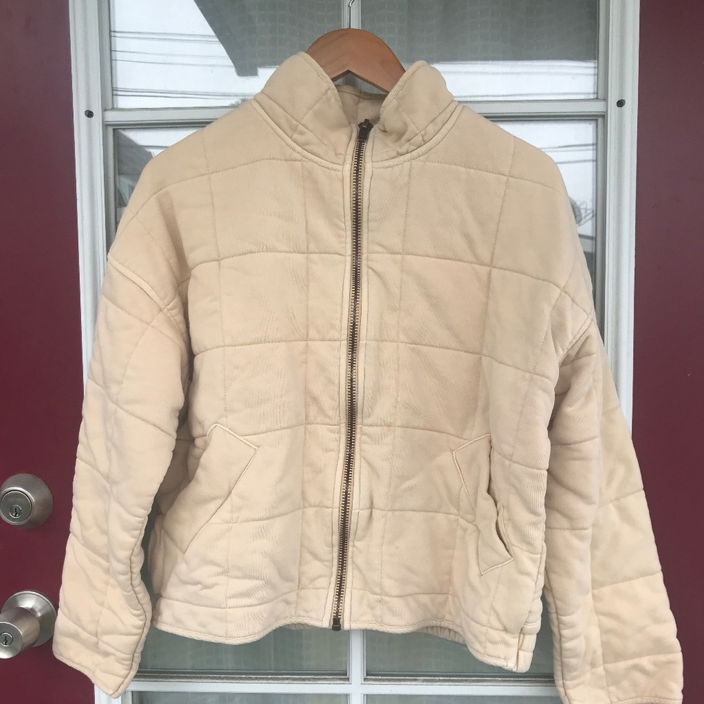 Cream quilted dolman jacket